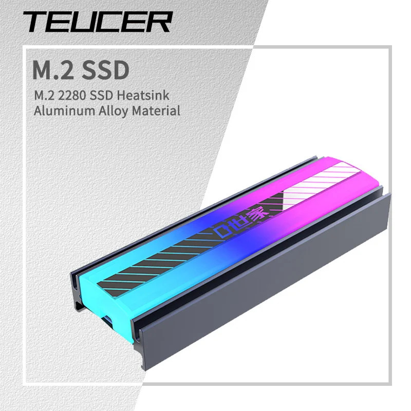 Teucer M.2 Nvme SSD Heatsink 5V 3PIN Argb Colored Lights Solid State Drive
