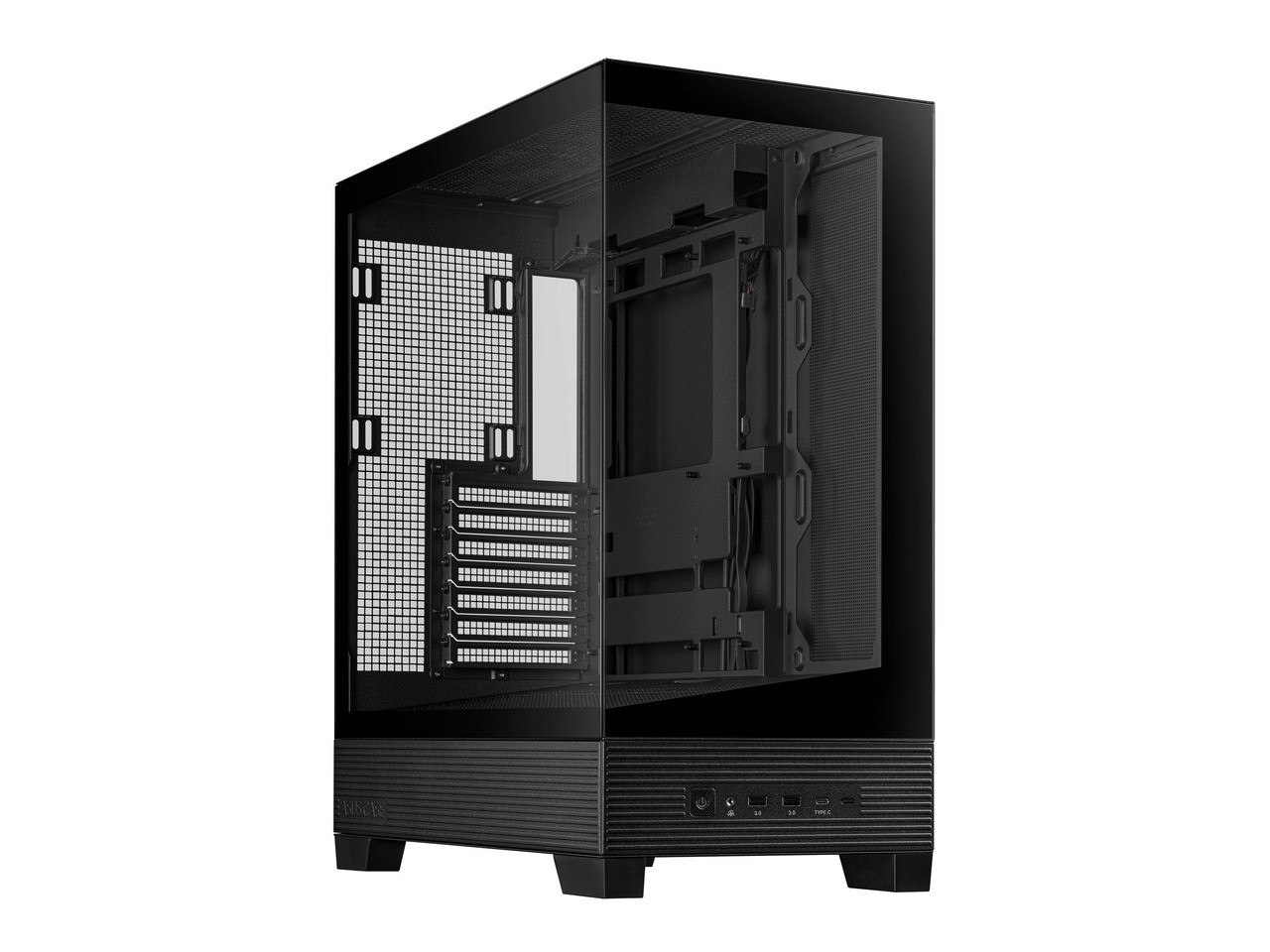 ASUS A31 Black ATX Mid-Tower Gaming Case, Dual-sided tempered glass, Frameless
