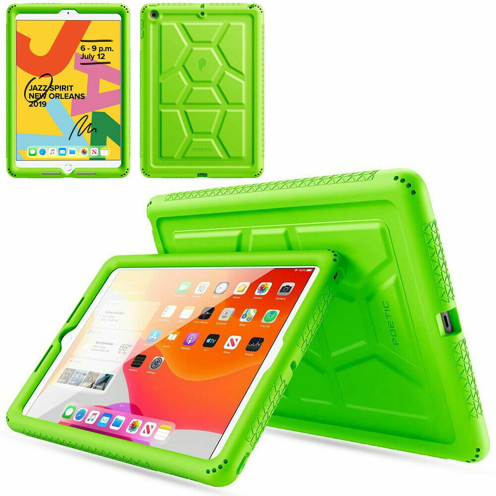 Fit iPad 10.2 (2021/2019/2020) Tablet Case Full Body Soft Silicone Cover Green