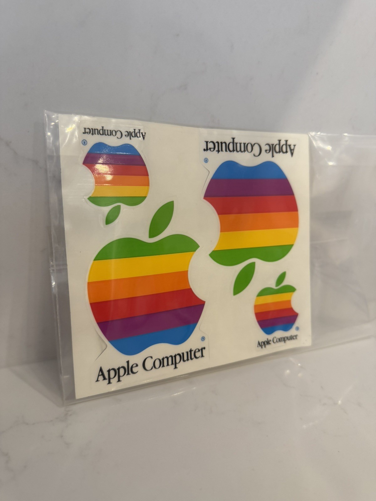 Vintage Apple Computer Stickers 1990s Rainbow Apple Retro Decals Sheet