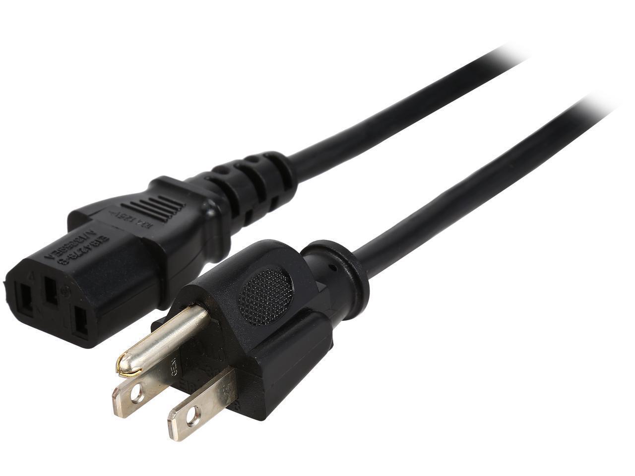 *NEW Rosewill 5-Foot 18 AWG Power Cord / Cable with 3-Conductor PC Socket Black 