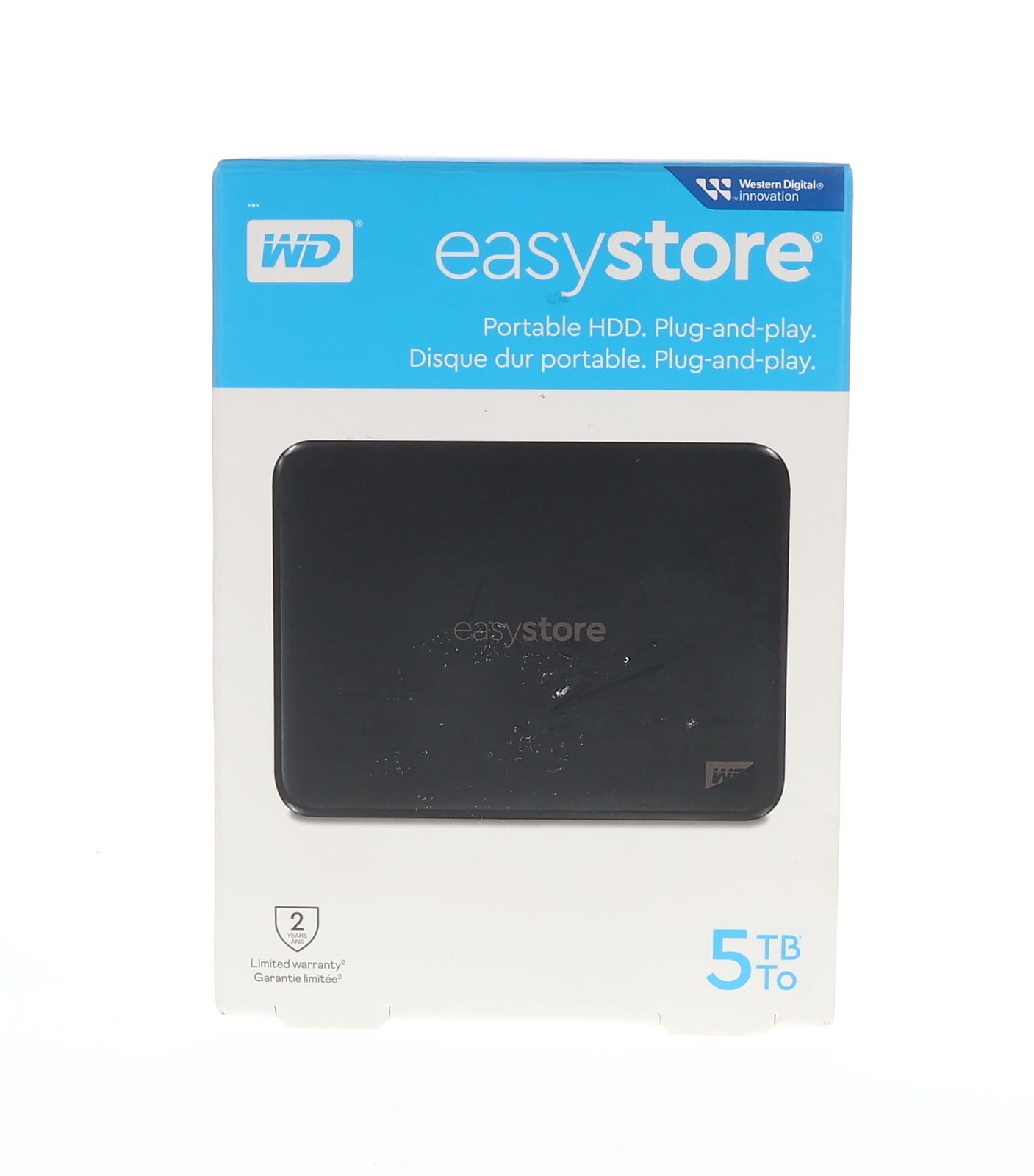 WD Easystore 5TB Portable External Hard Drive USB 3.0 HDD WDBAJP0050BBK-WESN