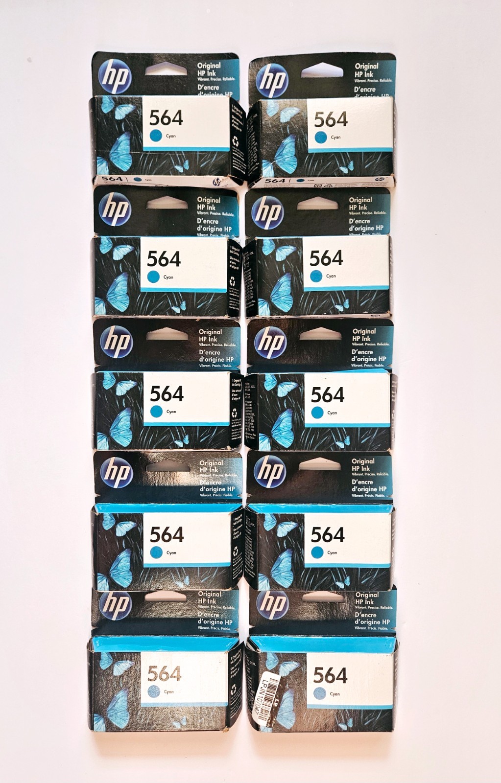 Lot of 10 HP 564 CYAN Ink Cartridges Expired 2022 NEW SEALED