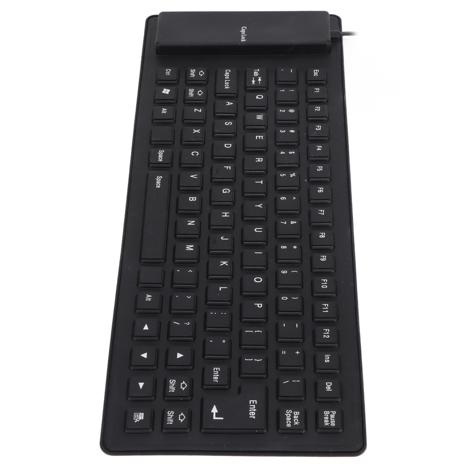 Black Silicone Keyboard Fully Sealed Design Portable Silent Soft USB Wired N