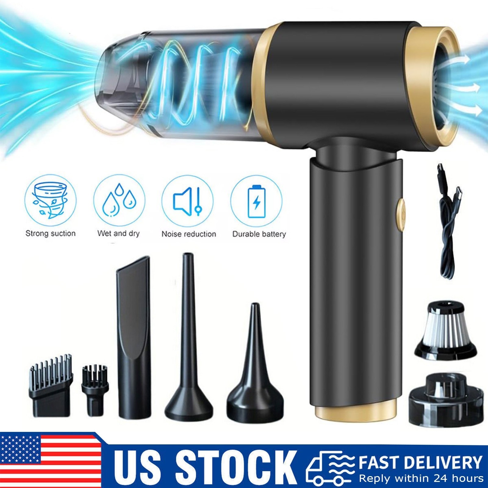 95000PA Wireless Car Vacuum Cleaner Air Blower Wireless Handheld Rechargeable US