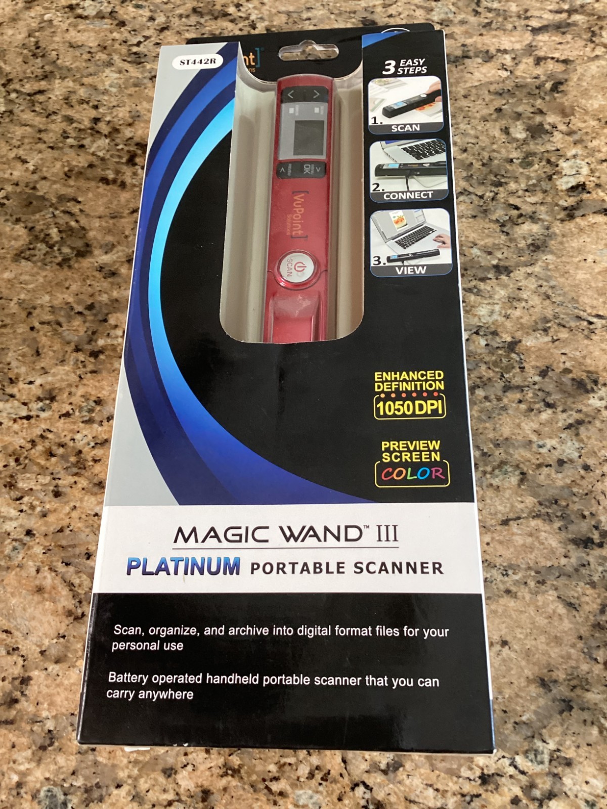VuPoint Magic Wand III-3 Platinum Portable Scanner ST442R (NEW SEALED)