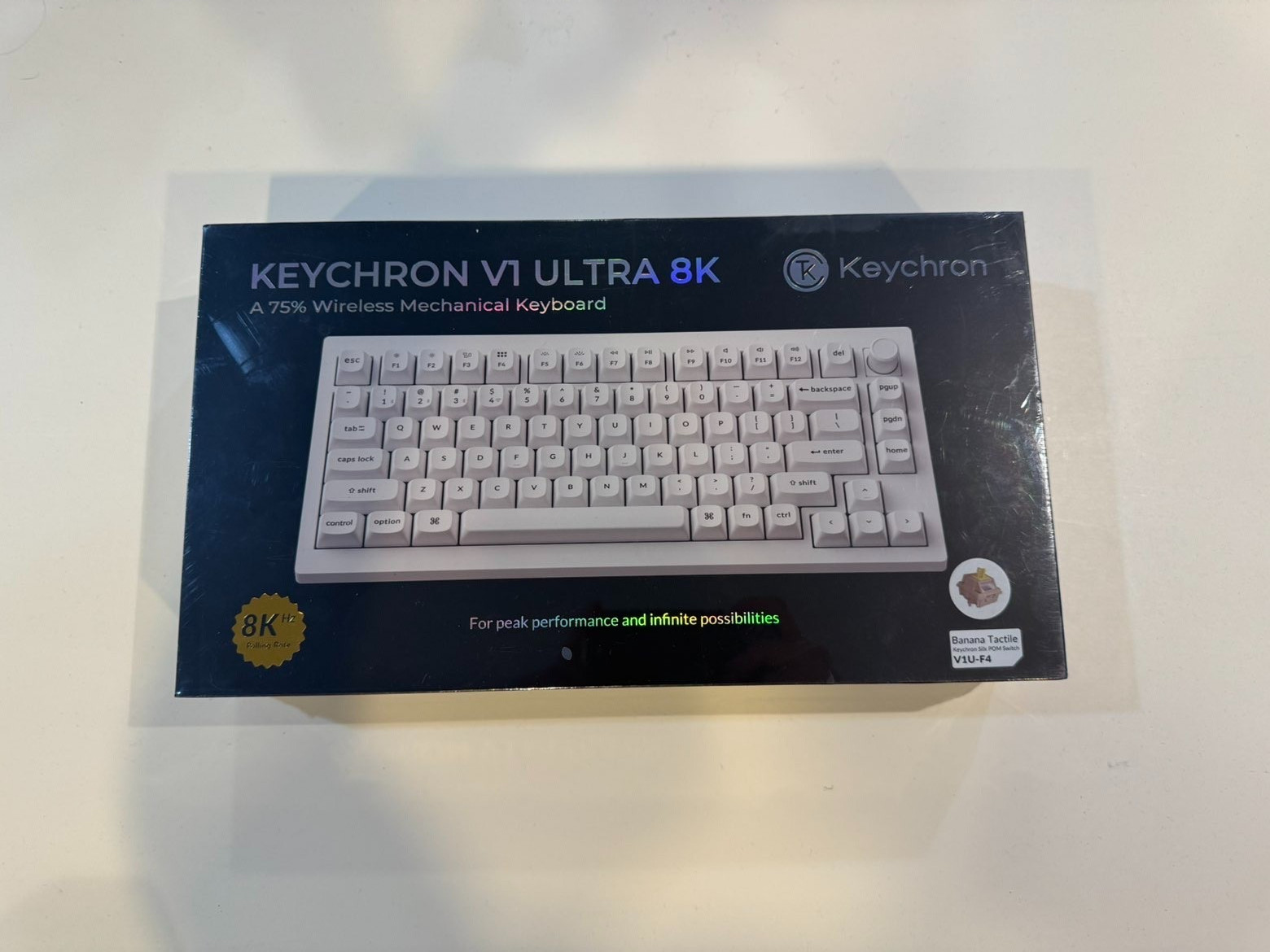Keychron V1 Ultra 8k 75% Wireless Mechanical Keyboard Polling Rate White V1U-F4
