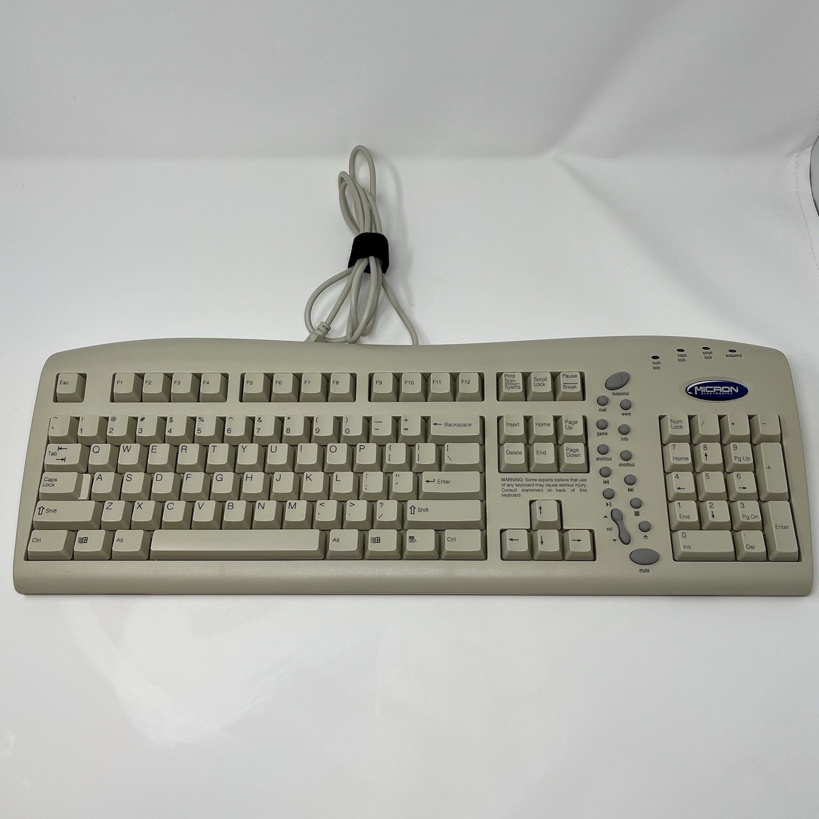 Micron NMB RT9258TW PS/2 Wired Vintage Beige Keyboard – Tested, Made in Thailand