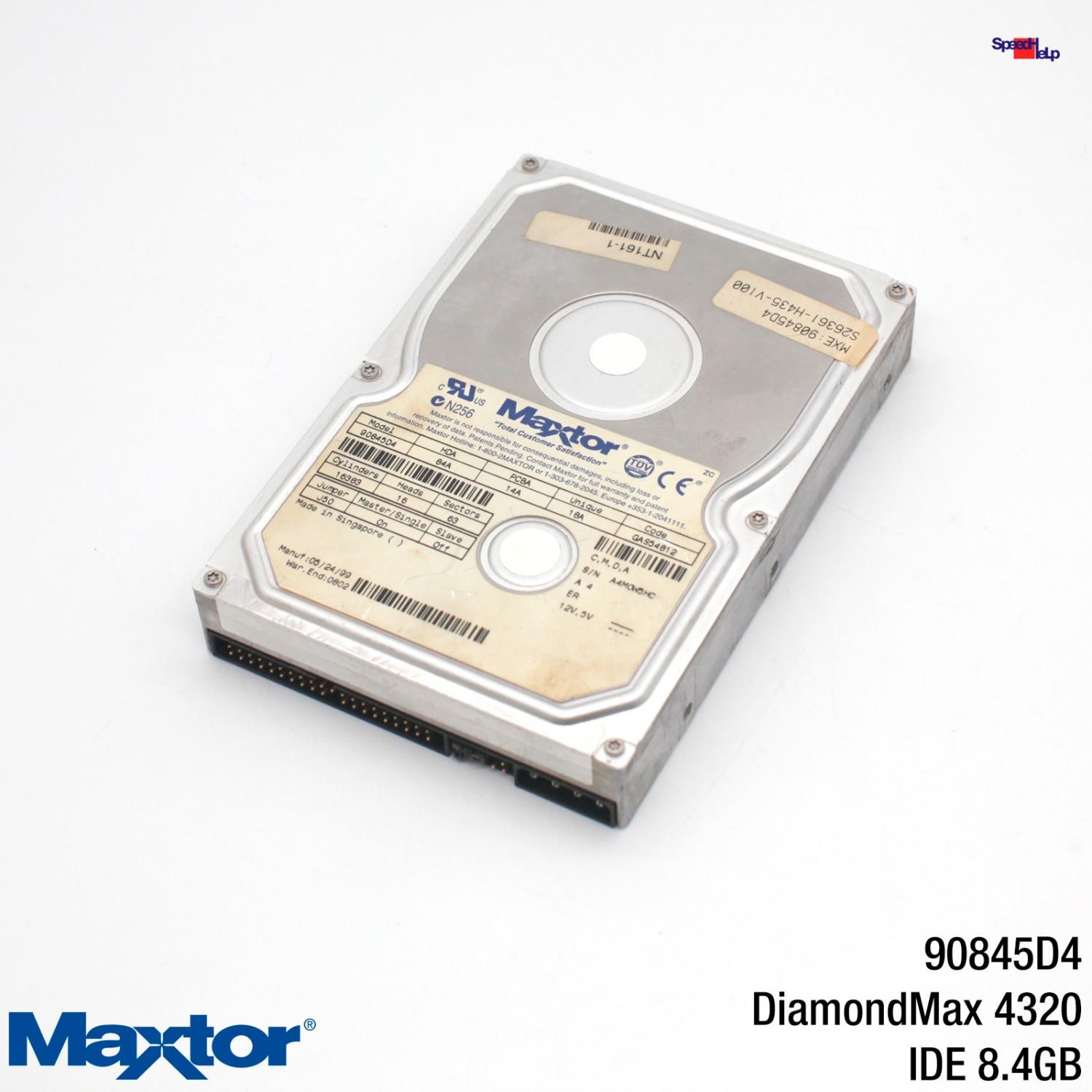 IDE ATA HDD MAXTOR DIAMOND MAX 4320 90845D4 8.4GB 8400MB Hard Disk