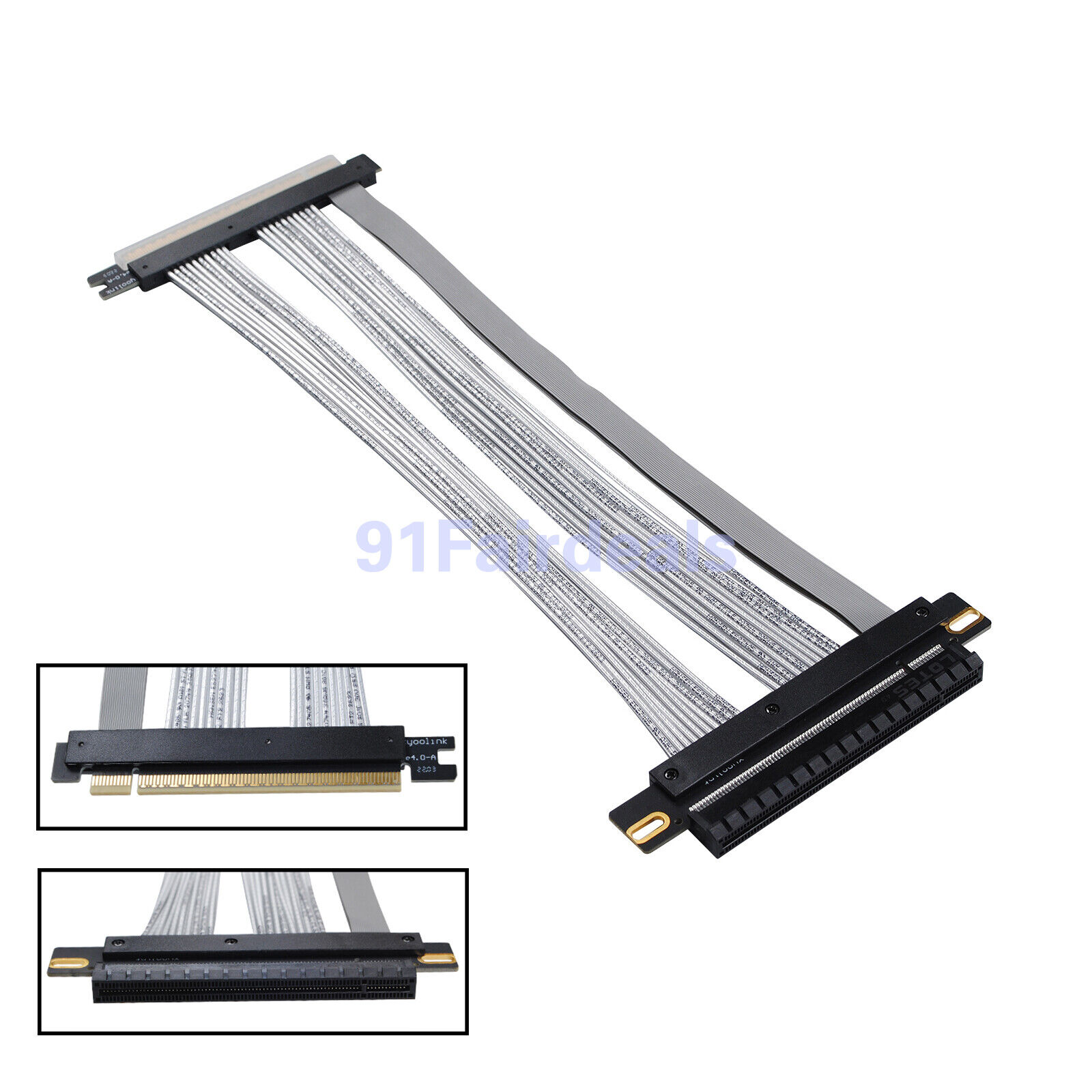 PCIE 4.0 X16 Riser Cable High Speed Flexible Double Sided 180 Degree GPU 