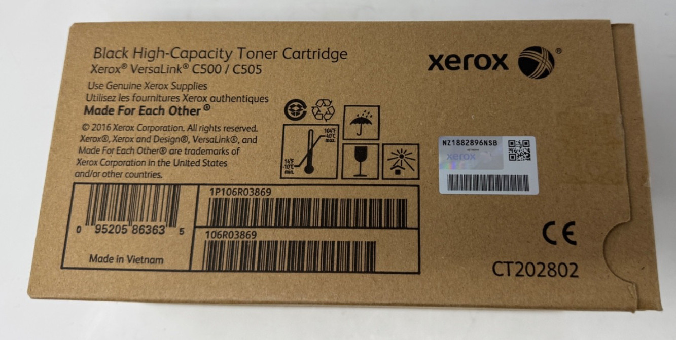 Xerox 106R03869 C500/C505 High Capacity Black Toner Cartridge VersaLink Open Box