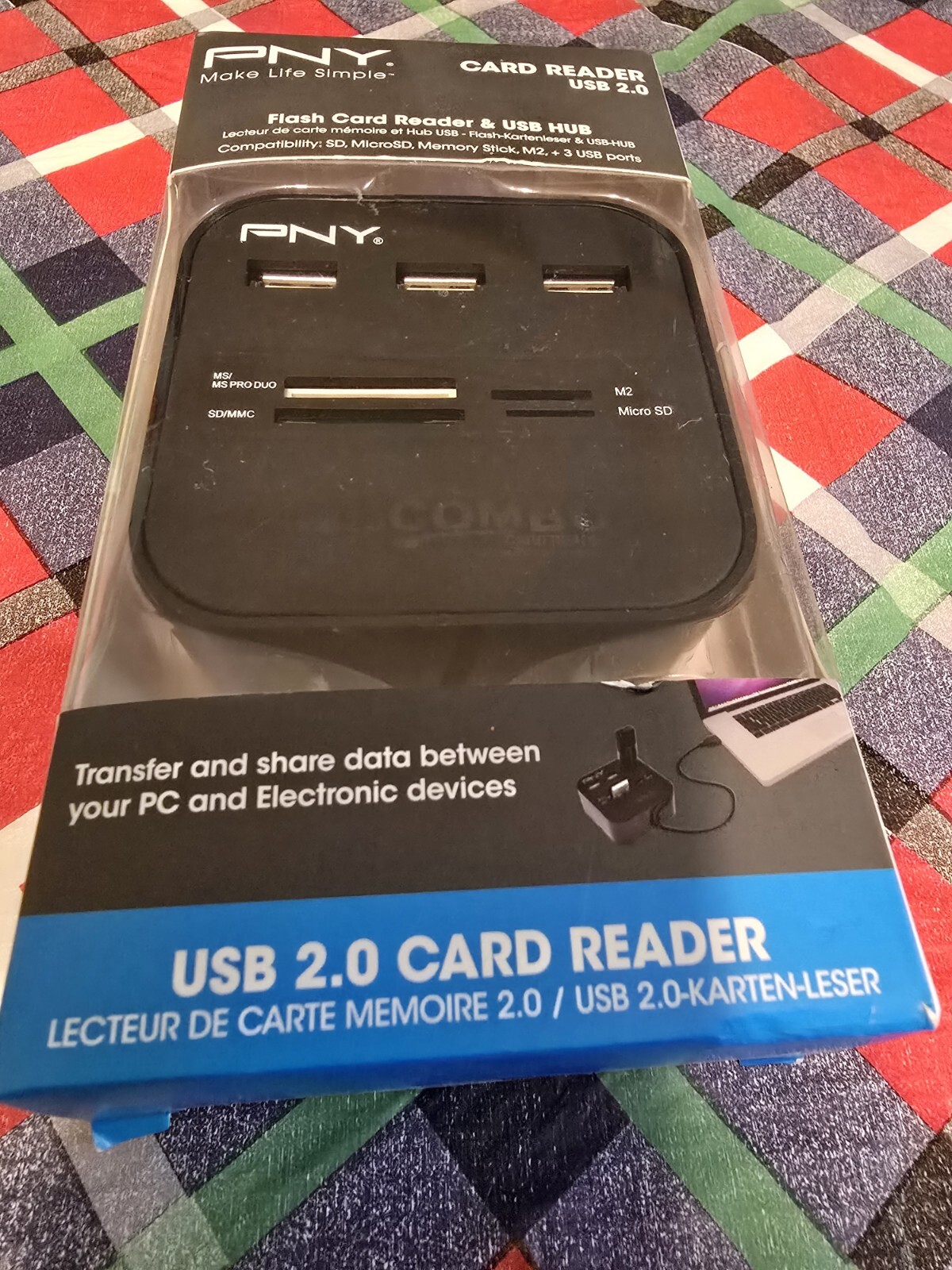 PNY Multi-Slot USB & Flash Card Reader (P-UBSDRDR21K-RF) New