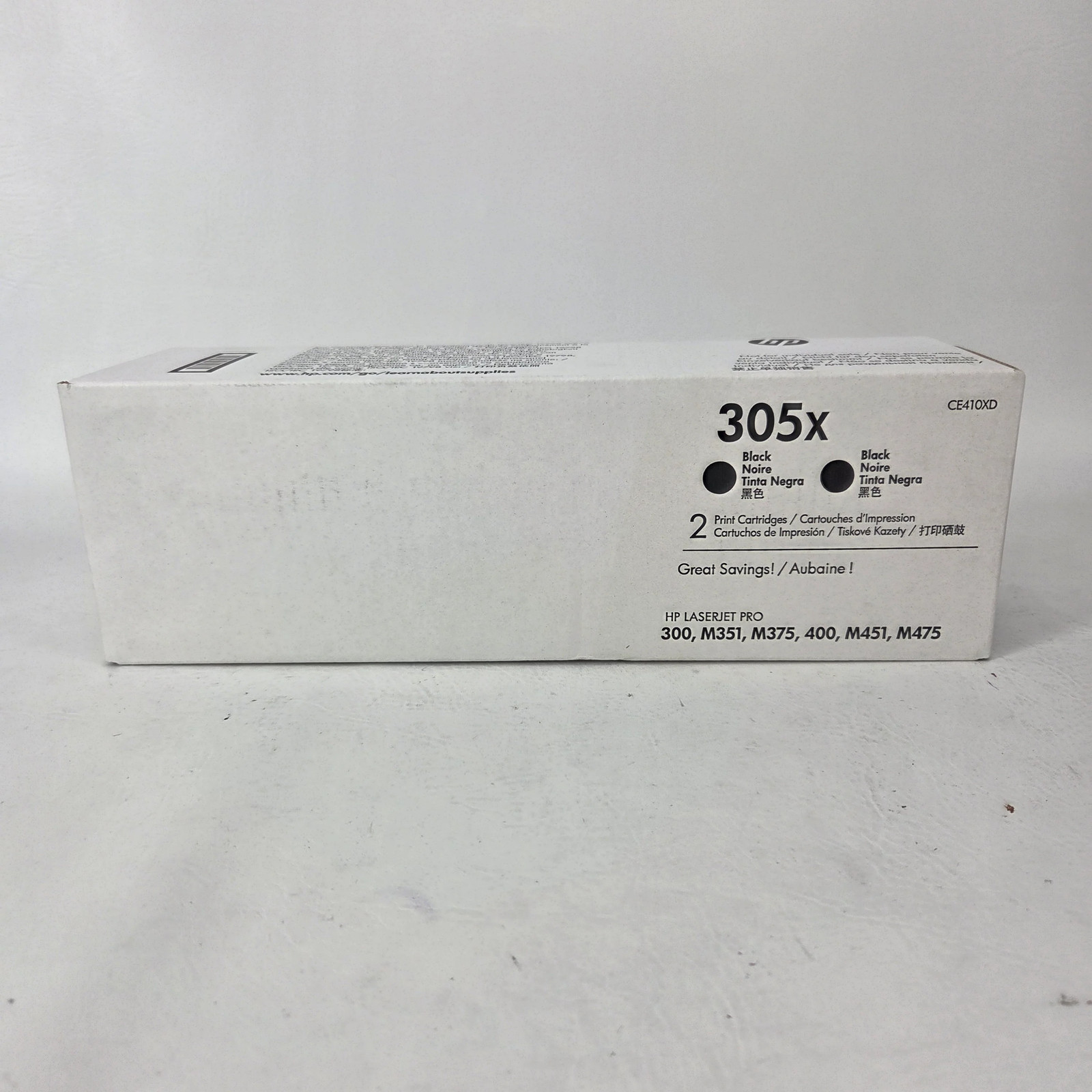 New HP LaserJet Toner 305X Black Toner Cartridge CE410XD
