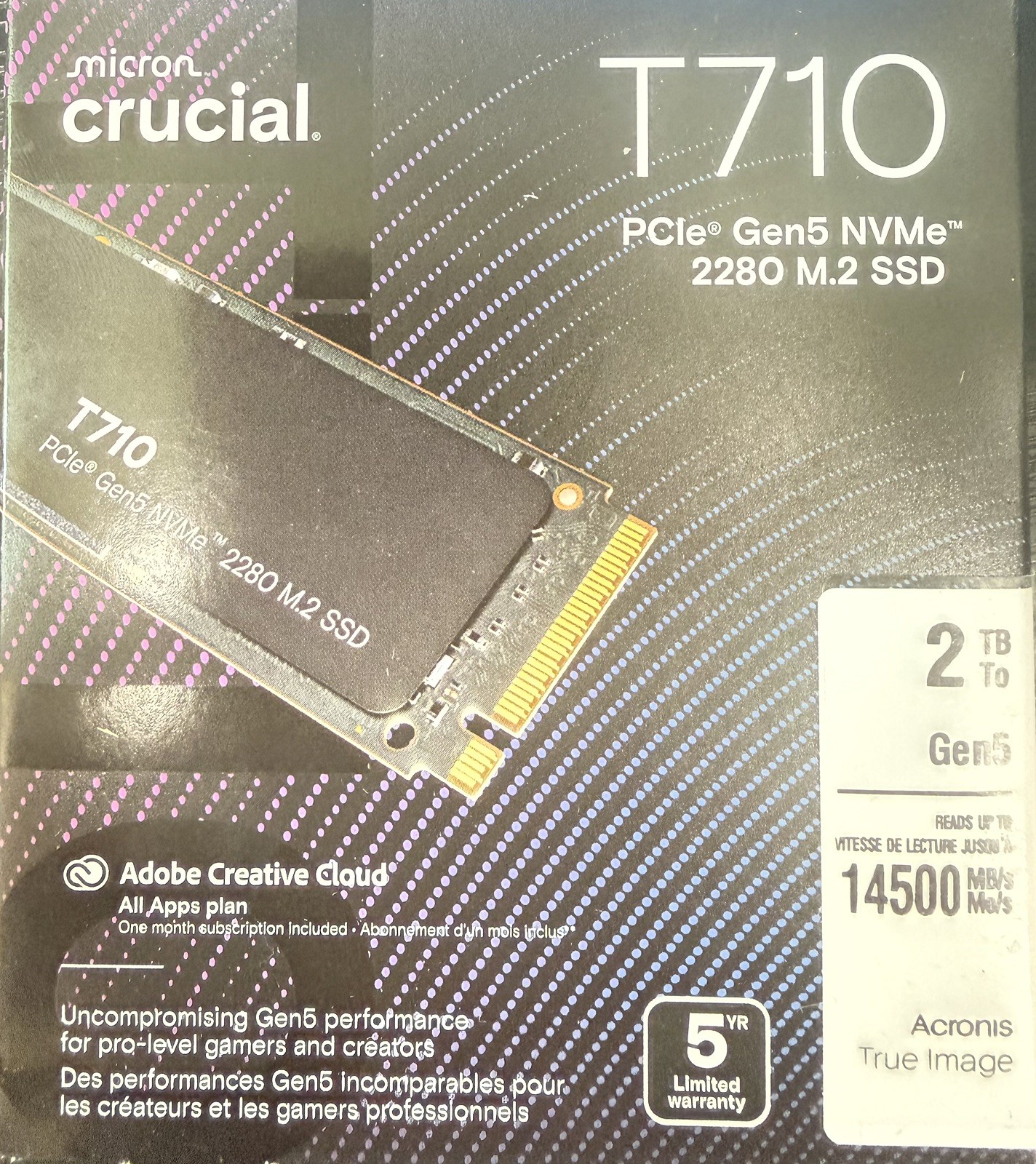 Crucial T710 PCIe Gen5 NVMe 2TB SSD, Up to 14,900 MB/s