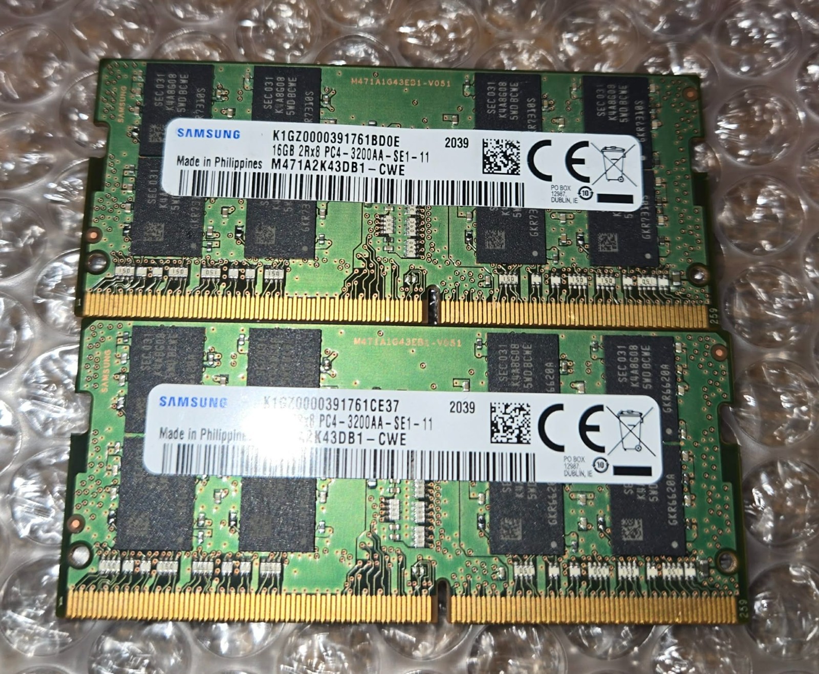 Samsung 32GB (2x16GB) 2Rx8 DDR4-3200 SODIMM 260-Pin