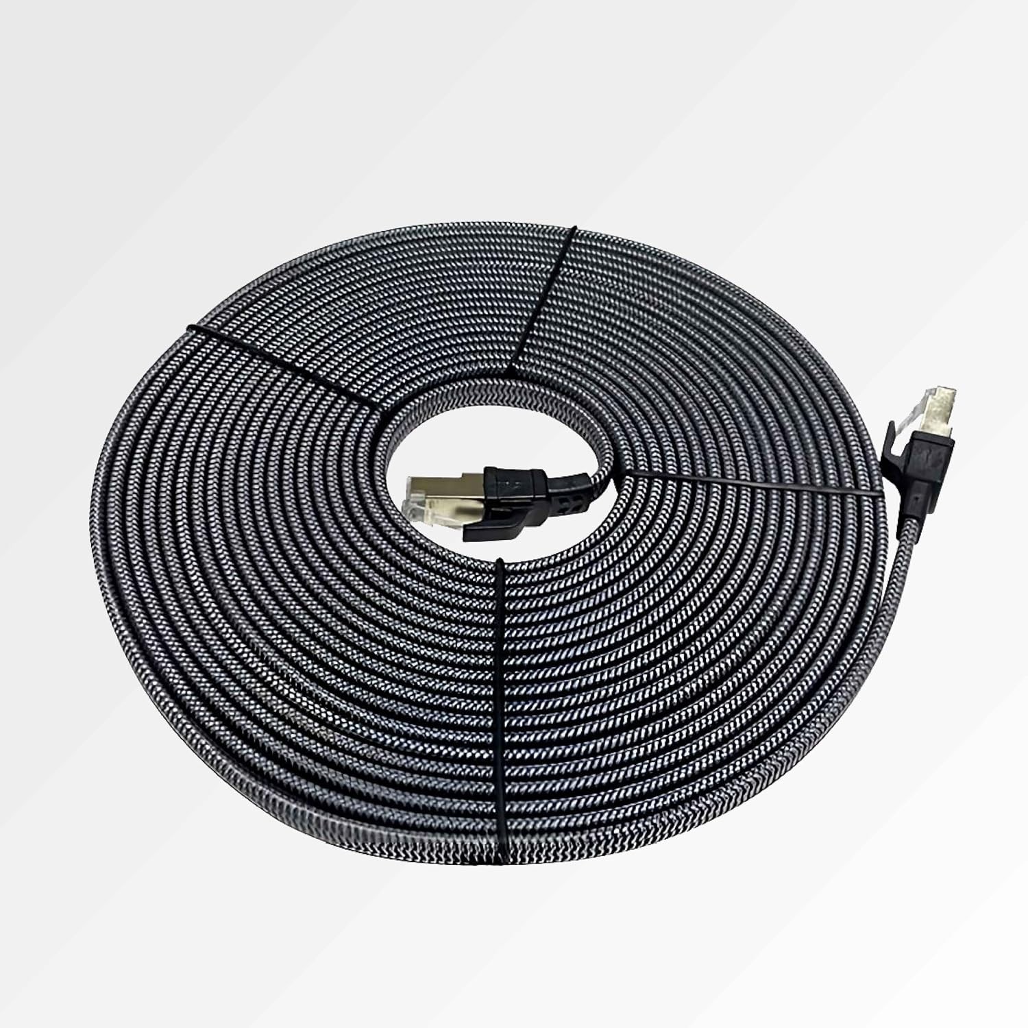 25Ft Nylon Braided Cat8 High Speed Heavy Duty LAN Patch Cord Gold Plated RJ45