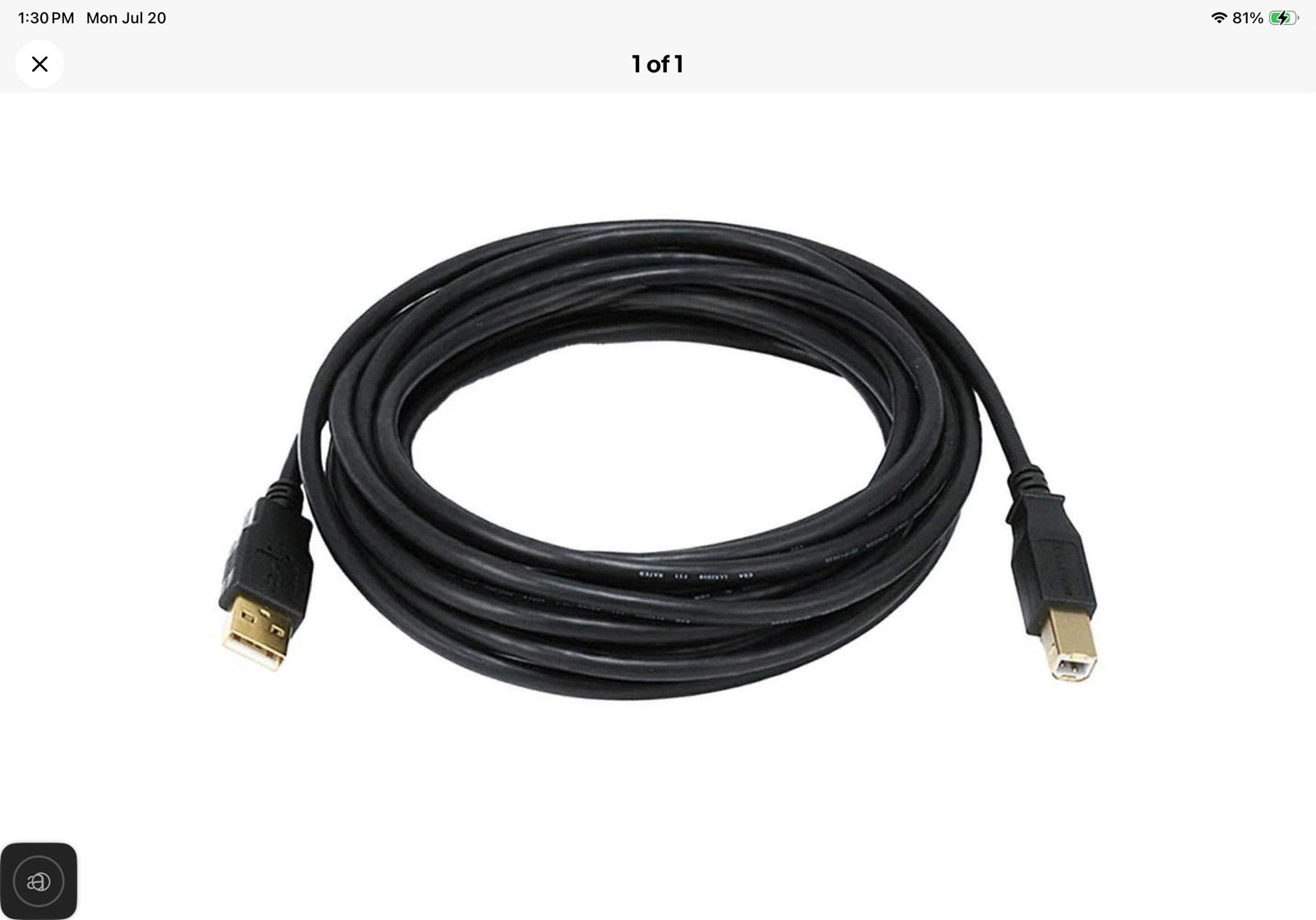 Monoprice Standard USB Cable,Black,15ft L 5440 Monoprice 5440 0844660054405