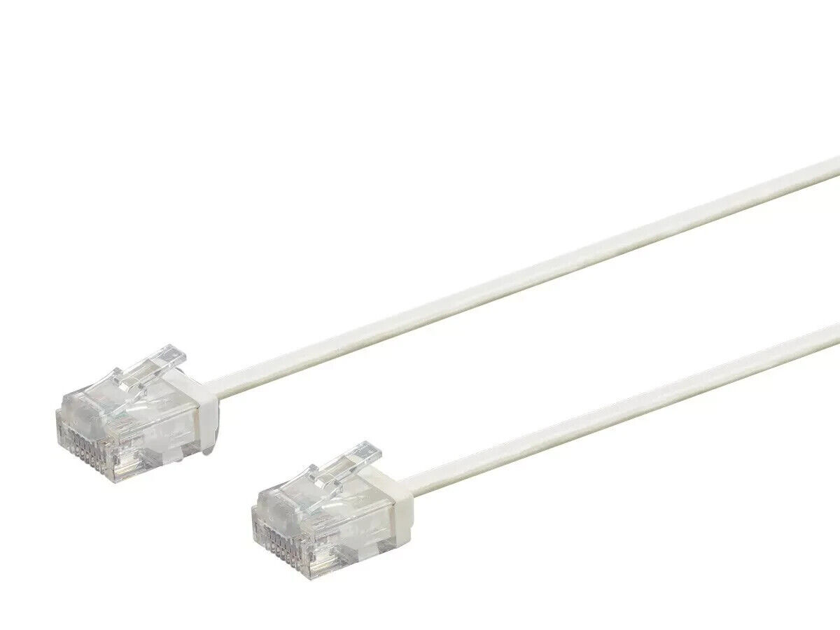 5x Monoprice Cat6 Ethernet Patch Cable - 0.5 Feet - White | Stranded, 550MHz,