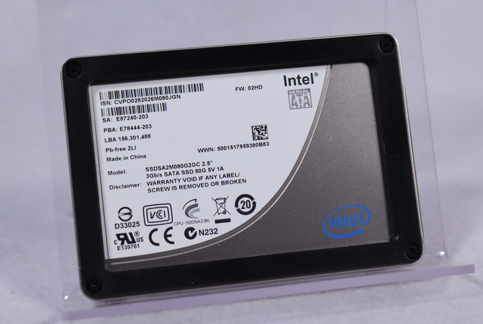 Intel 80GB X25-M SSDSA2M080G2GC 2.5\