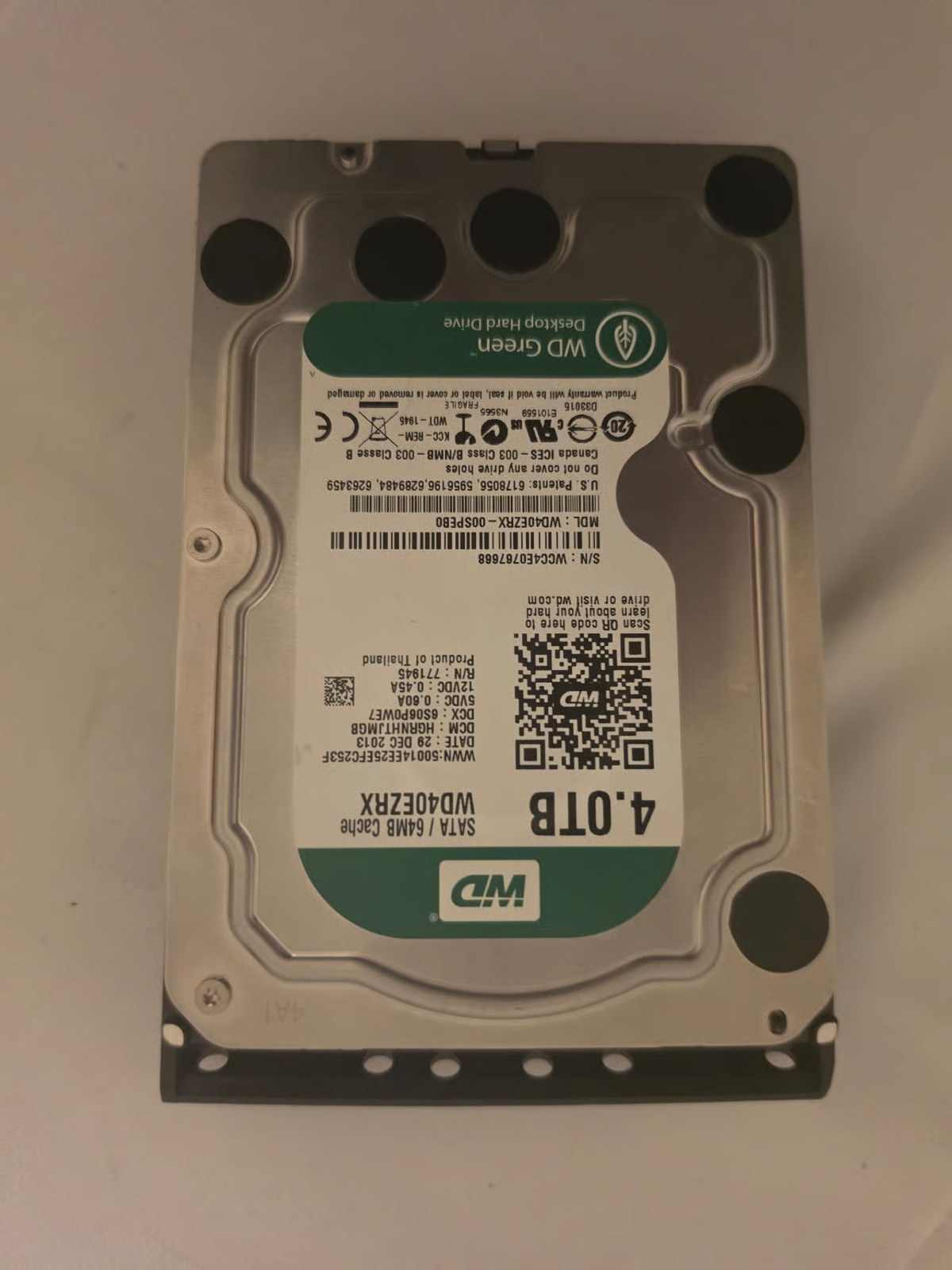 Western Digital WD Green 4.0TB Desktop Hard Drive 3.5" SATA 64MB Cache WD40EZRX
