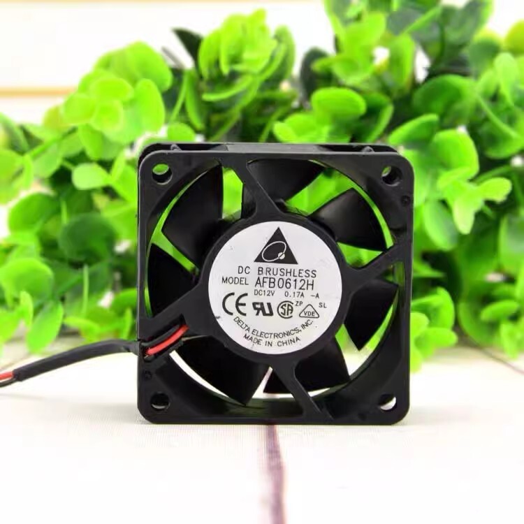 Delta AFB0612H 6025 DC12V 0.17A 6CM 2-Wire Dual Ball Cooling Fan