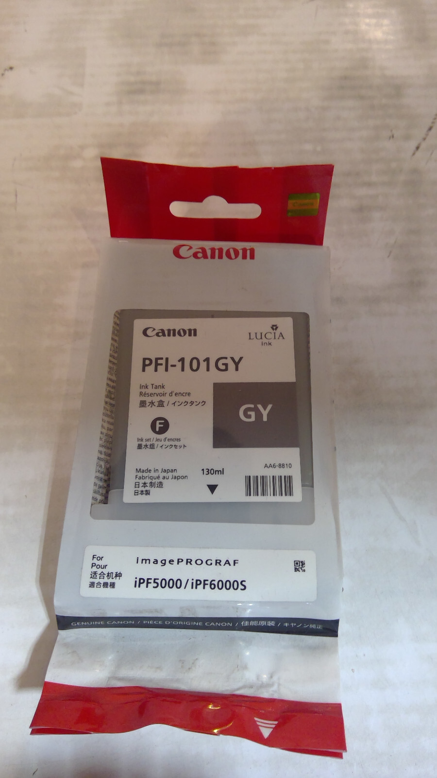 Genuine Canon PFI-101GY Gray Inkjet Cartridge 0892B001(AA), 0892B001