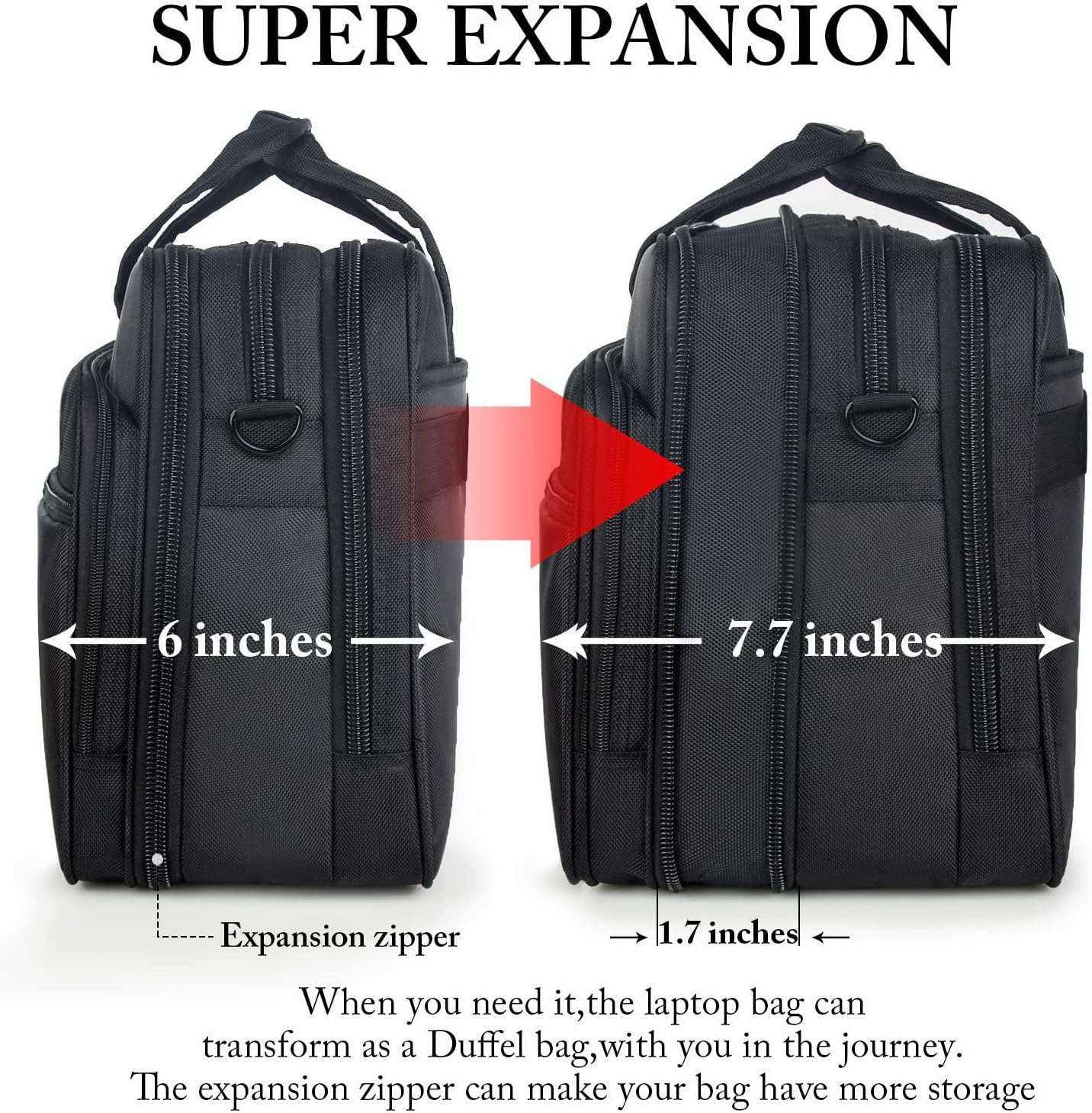 Ytonet Laptop Bag, Expandable Laptop Briefcases for Men Fits 17.3 Inch Laptop