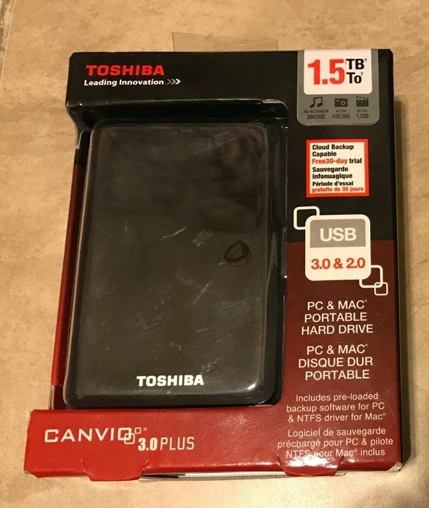 Toshiba HDTC615XK3B1 1.5TB Toshiba Canvio 3.0 Plus Portable Hard Drive Black NEW