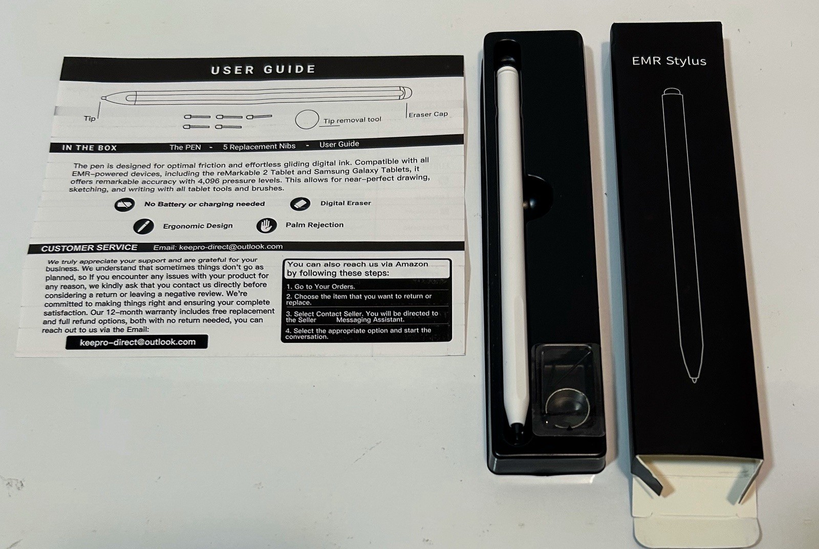 Magnetic EMR Stylus Pen with Remarkable Eatra 5 Tip 4096 Pressure Level White