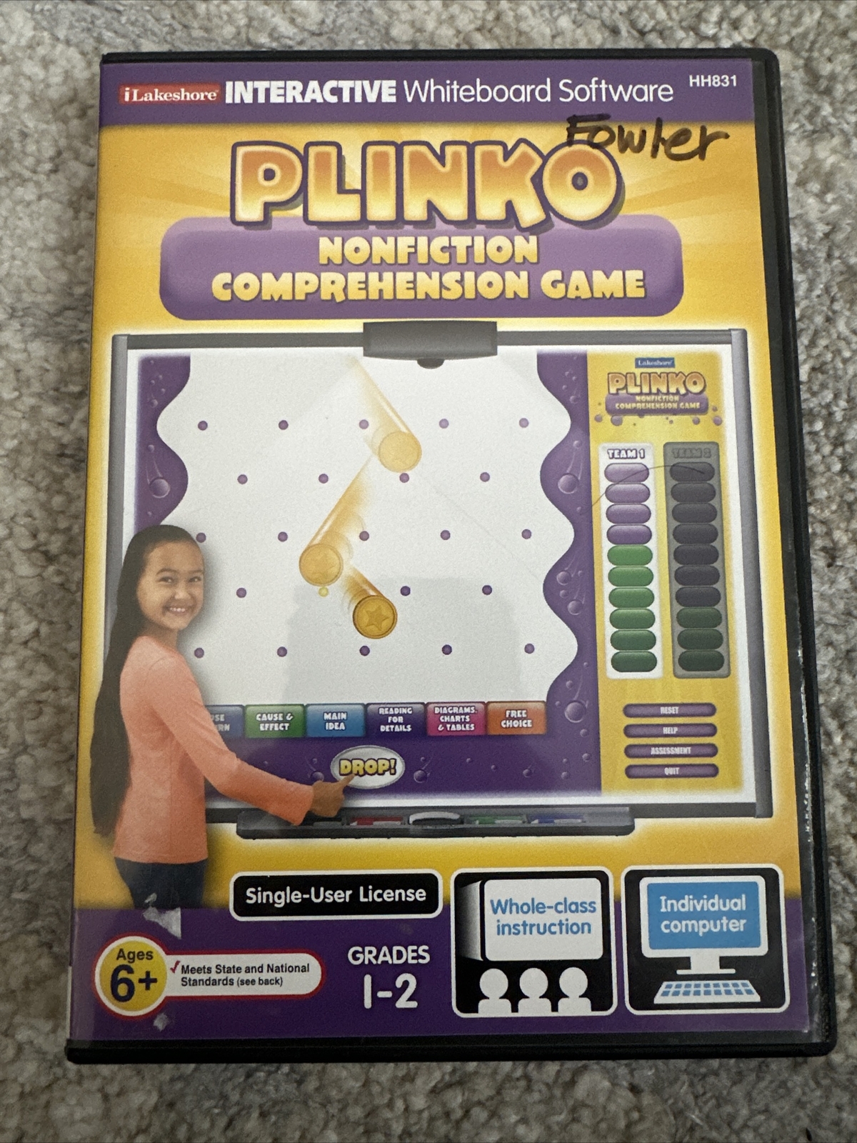 Nonfiction Comprehension Plinko Interactive Whiteboard (CD-Rom) Lakeshore 1-2