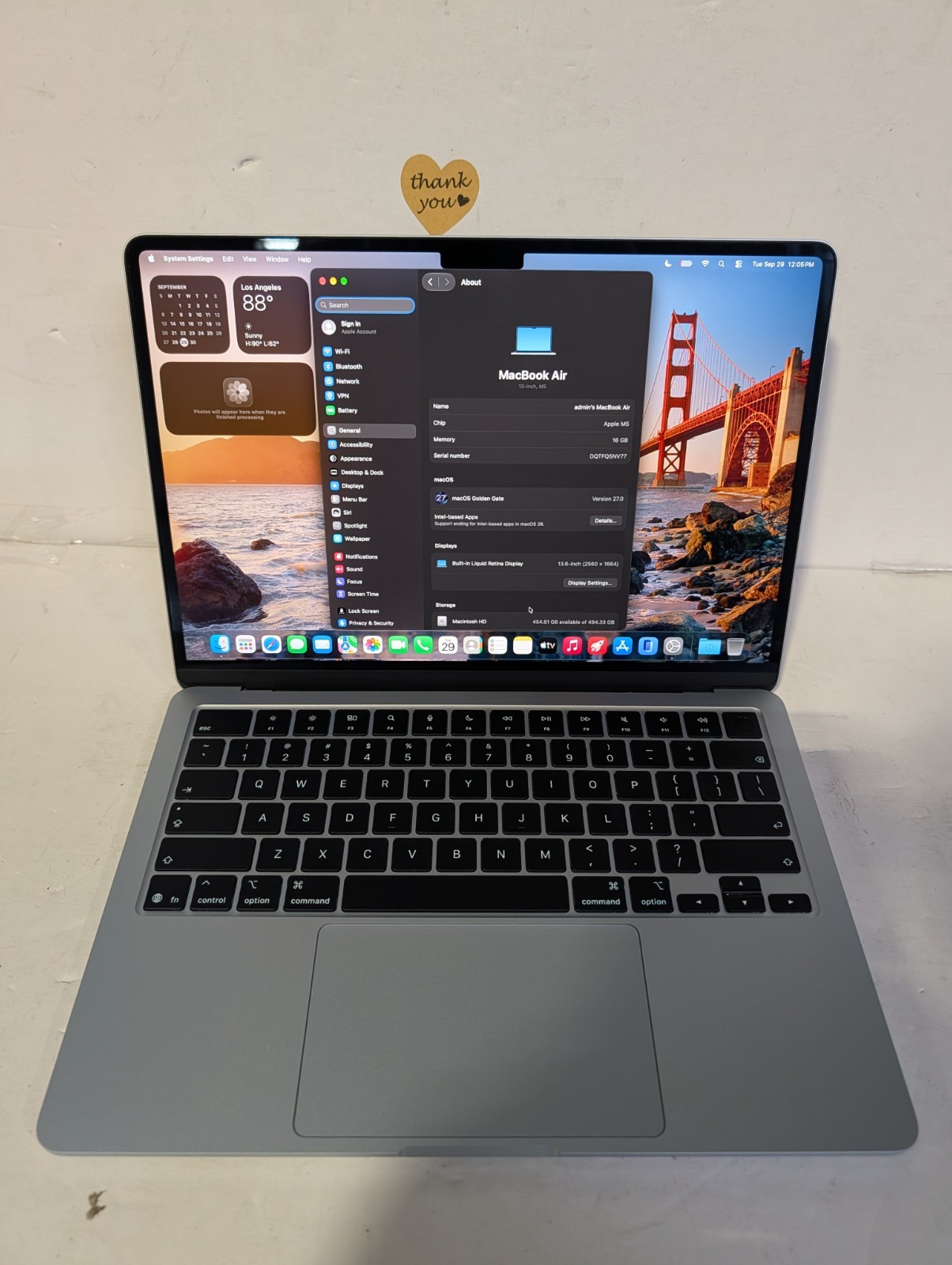 2026 Apple MacBook Air 13.6" M5 8C GPU 4.6GHz 16GB RAM 512GB SSD A3449