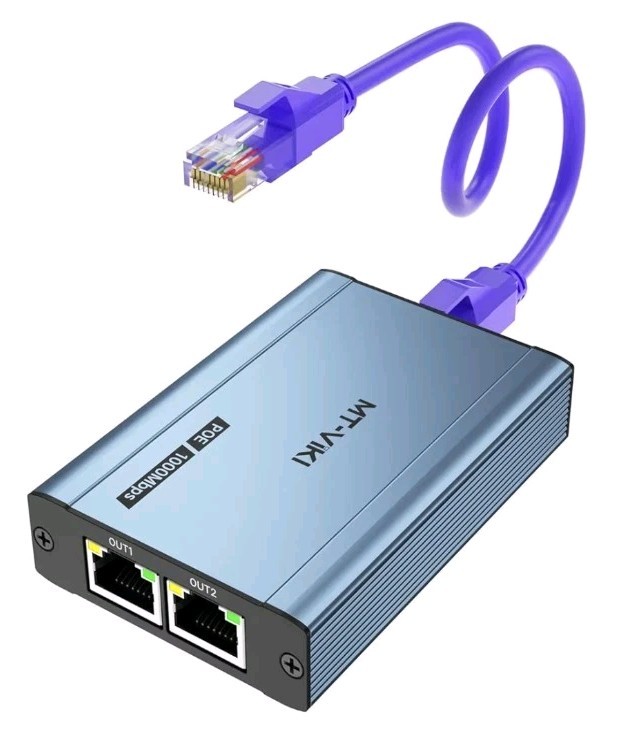 MT-VIKI 48V POE Ethernet Splitter 1 to 2 1000Mbps, 60W (No Power Supply...