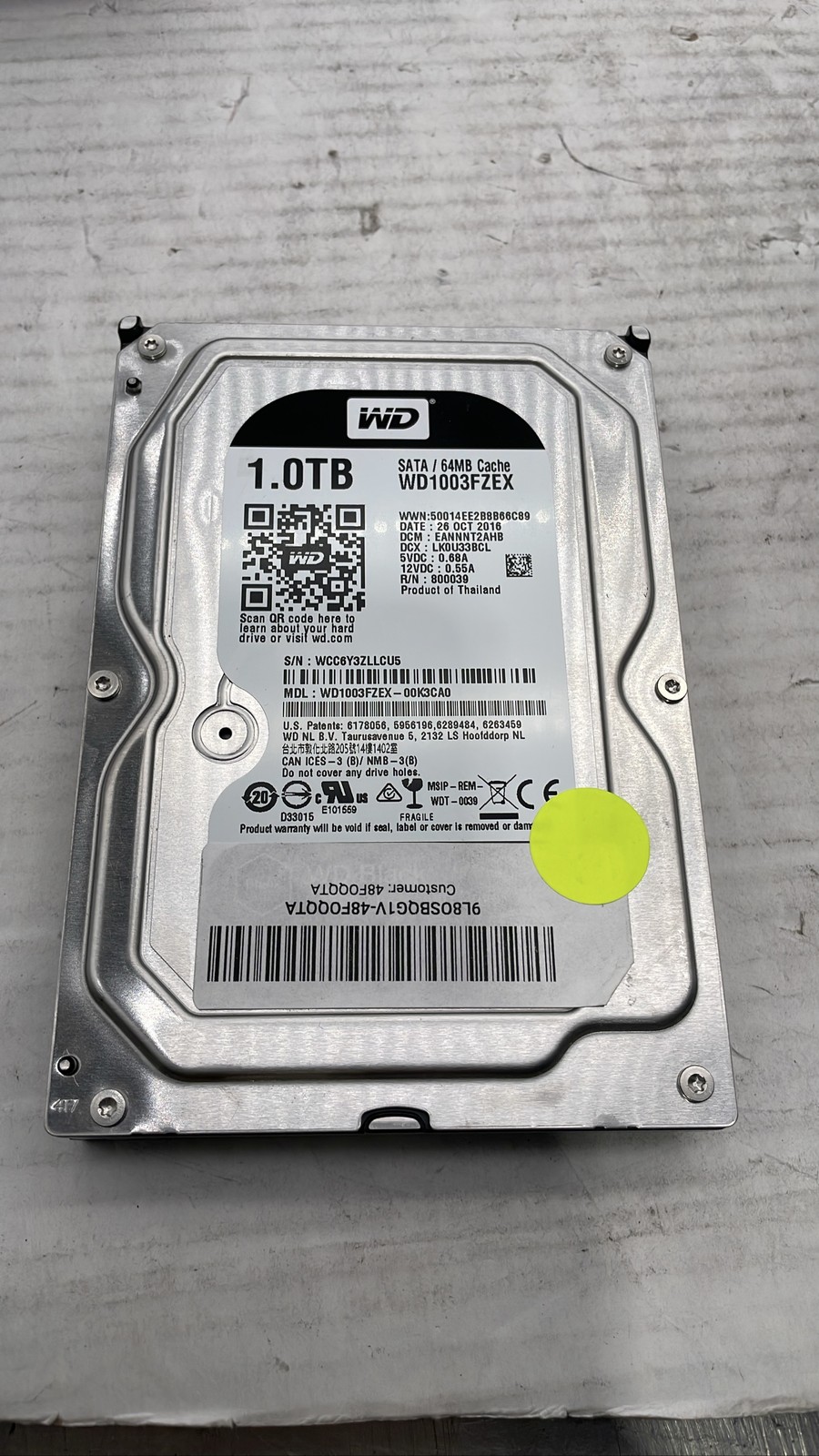 WD Black WD1003FZEX-00K3CA0 1TB 7200RPM SATA 64MB 3.5in HDD