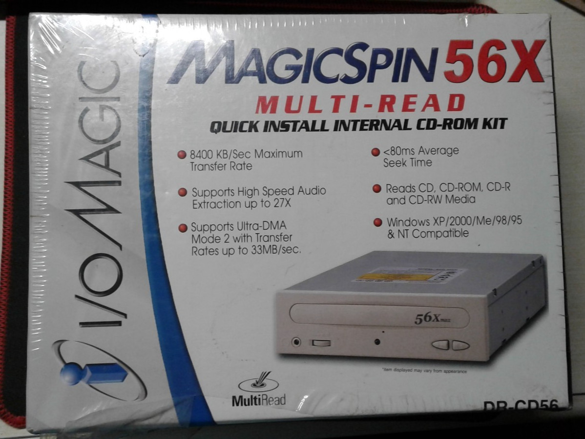 I/O Magic MagicSpin 56X Multi-Read Internal CD-ROM Kit - New Sealed Retail Box