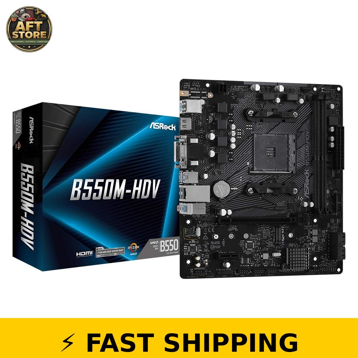 ASRock B550M-HDV Micro-ATX Motherboard for AMD Ryzen 5000/4000/3000