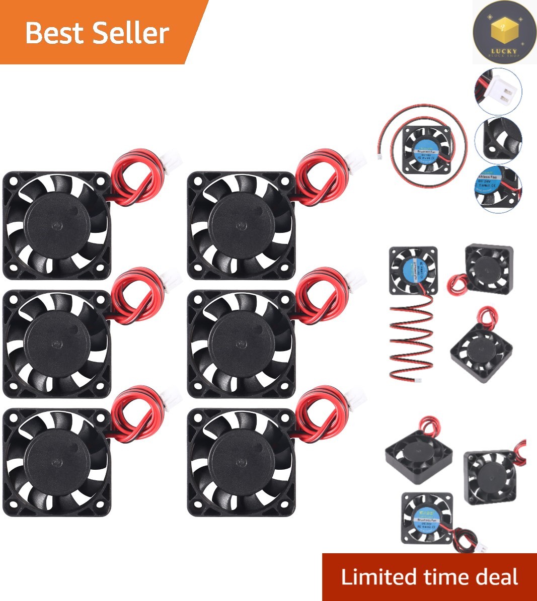 Ultra-Quiet 6pcs 4010 12V Brushless Cooling Fans for Enhanced Device Performance