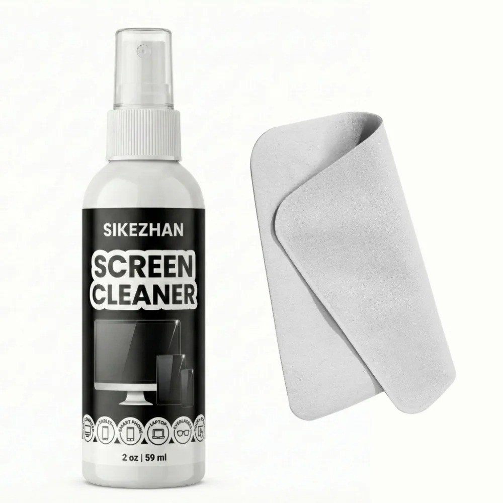 Screen Cleaner Kit Polishing Cloth Streak-Free Spray For Laptop Monitor TV Table