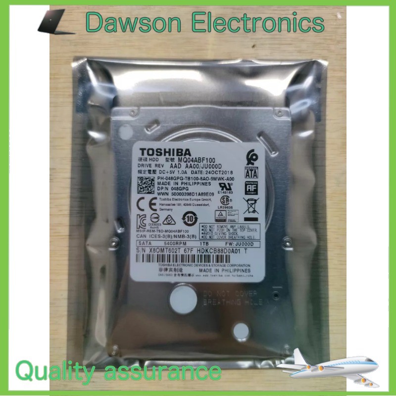 Toshiba MQ04ABF100 2.5" 1TB SATA III 5400 RPM 7MM HDD Internal Hard Drive