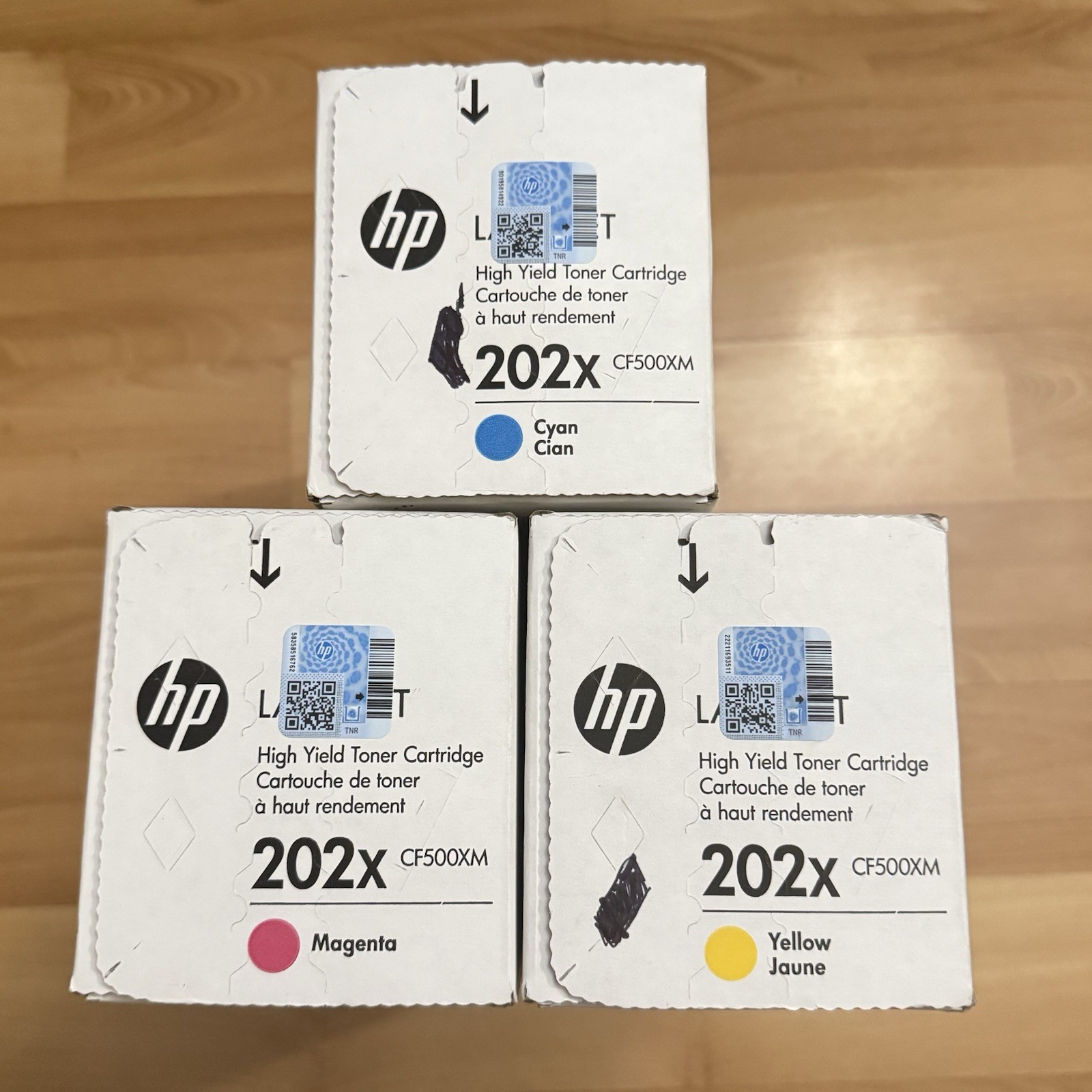 HP 202X Toner Tri-Pack Cyan Magenta Yellow CMY OEM - Brand New Sealed