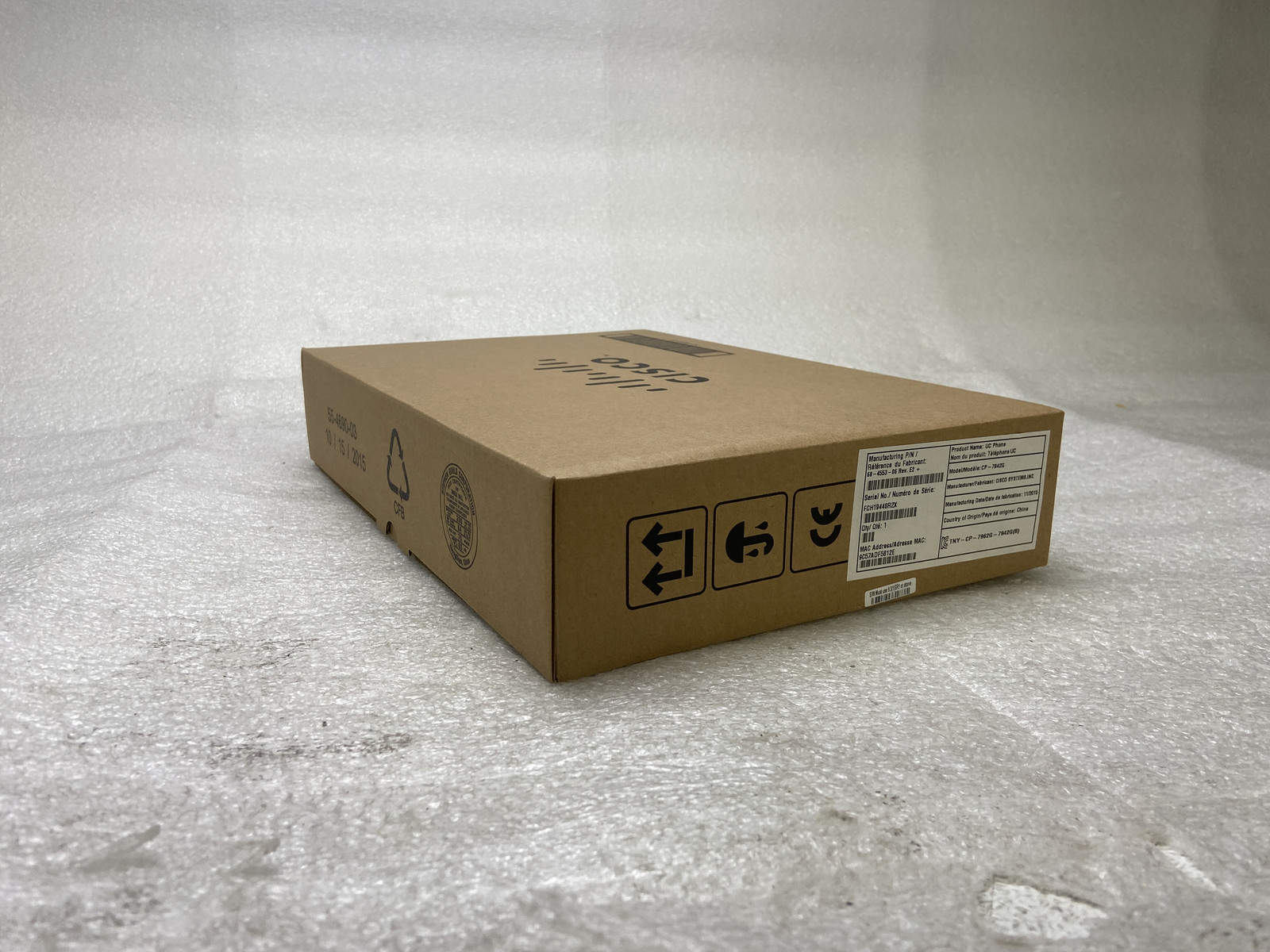 Cisco CP-7942G IP VoIP Ethernet Desktop Phone w/Box, Cable,& Handset NEW OPN BOX
