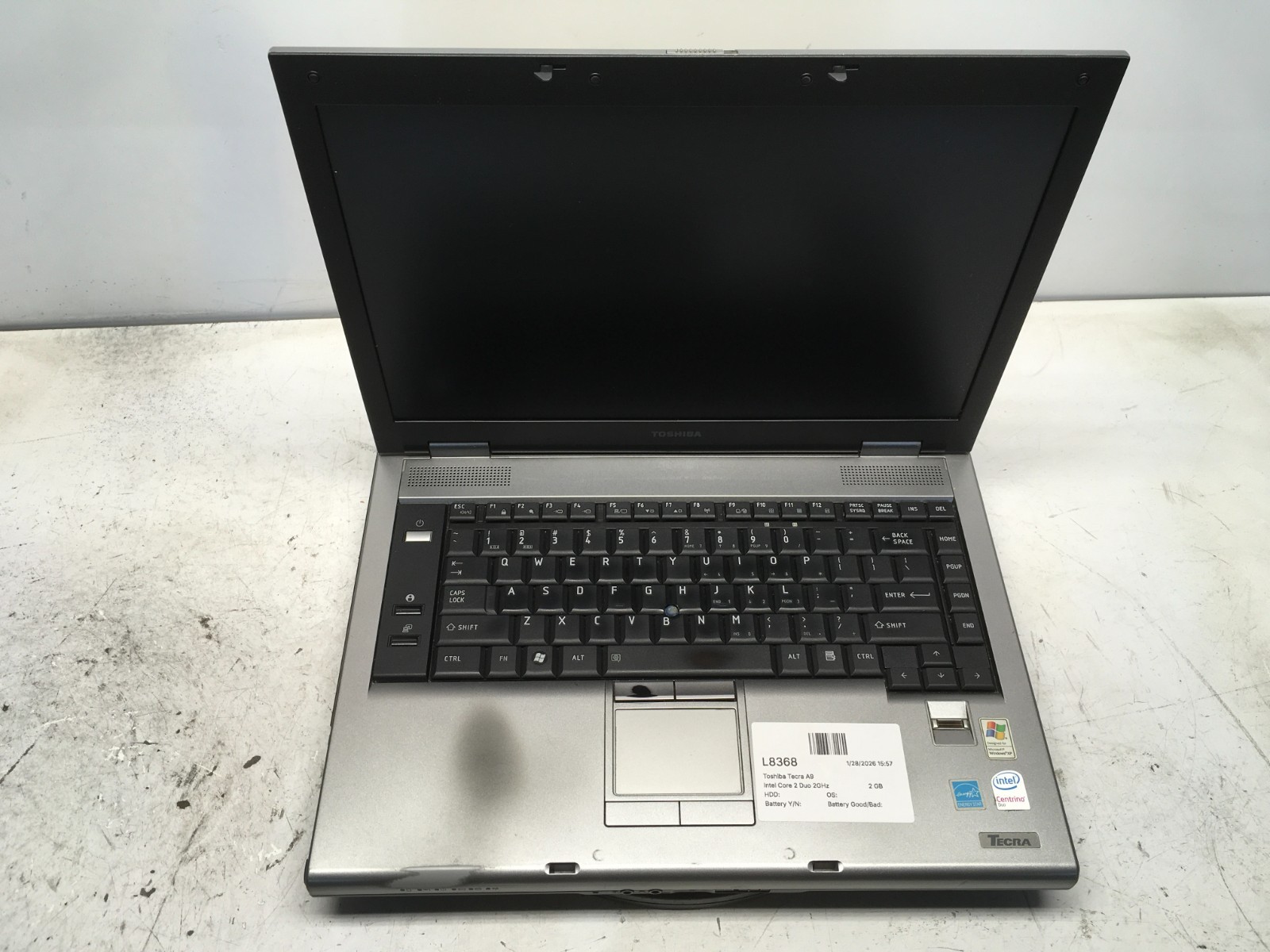 Toshiba Tecra A9 Intel Core 2 Duo 2GHz 2 GB NO HDD