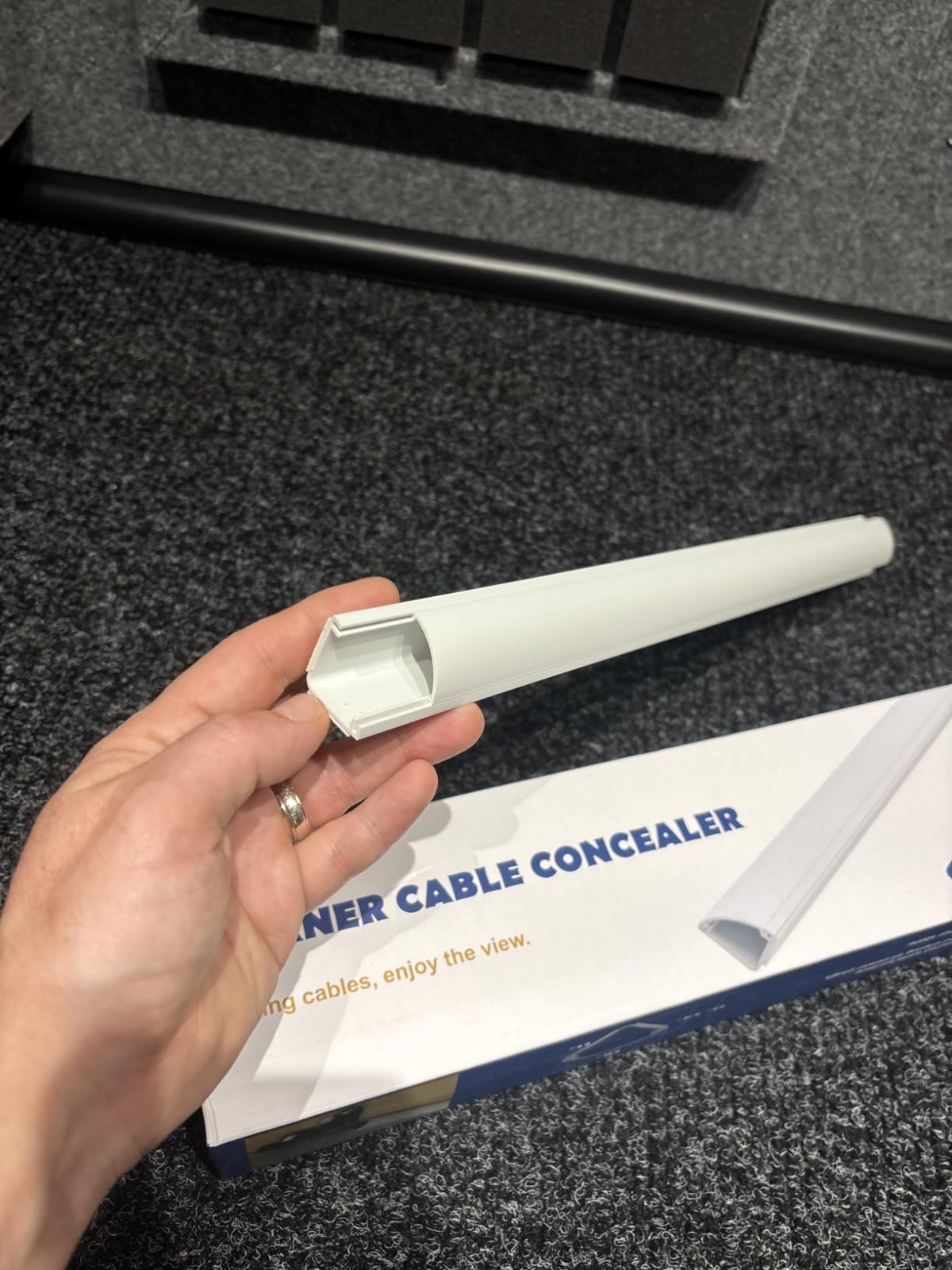 85 Inch Corner Cable Concealer Paintable Cord Cover 5X17in Channel Ceiling, Wall