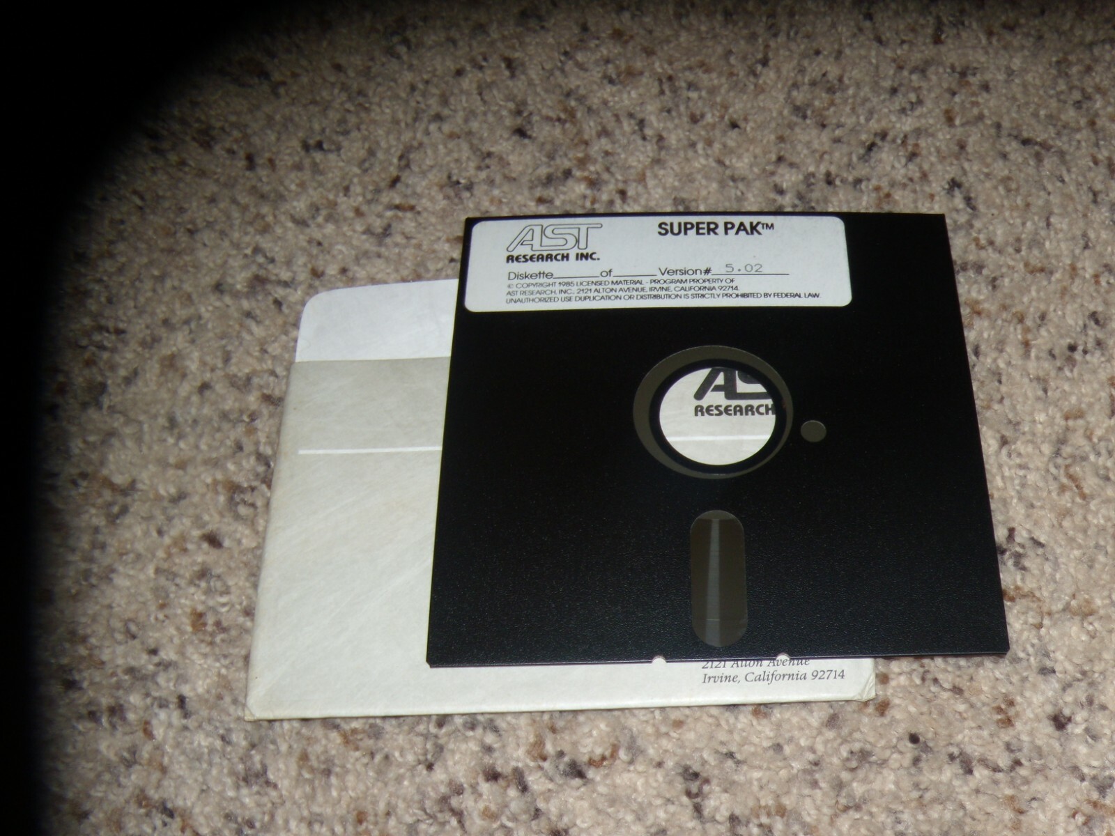 AST Research INC. Super Pak Version # 5.02 on 5.25" disk 