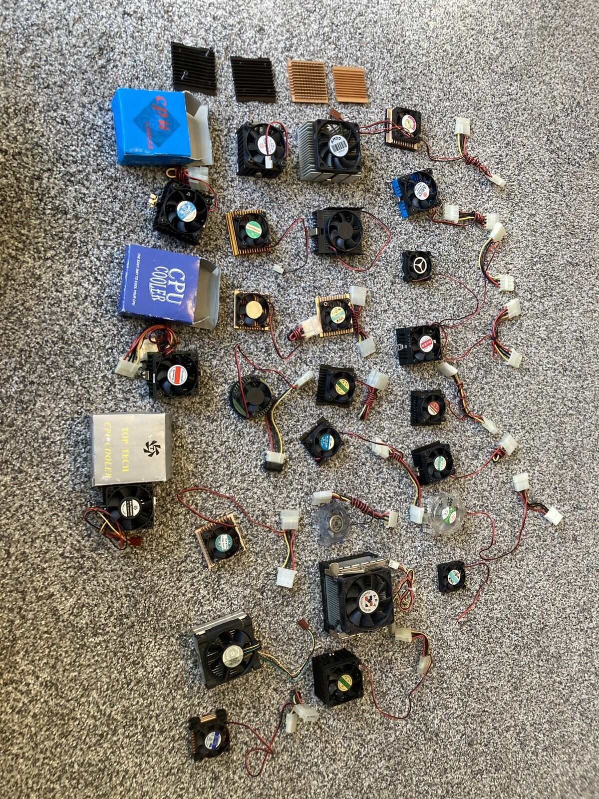 Vintage CPU Cooler lot. Socket 370, A, 7, 486, pentium 3. Lot of 26 Intel AMD