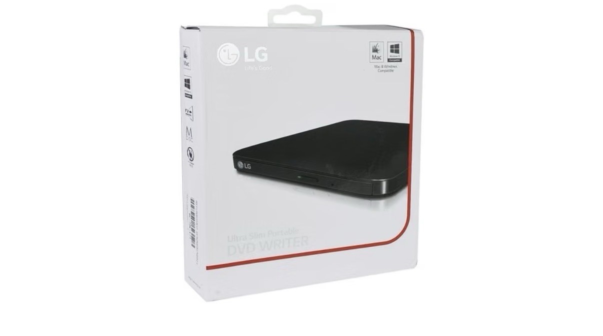 LG Ultra Slim Portable DVD Writer USB External CD DVD Burner Mac Windows Black