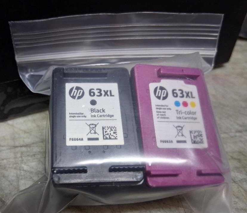 Set Genuine HP 63XL Black & 63XL Color Inkjets Seal Intact NO BOX NO BAG