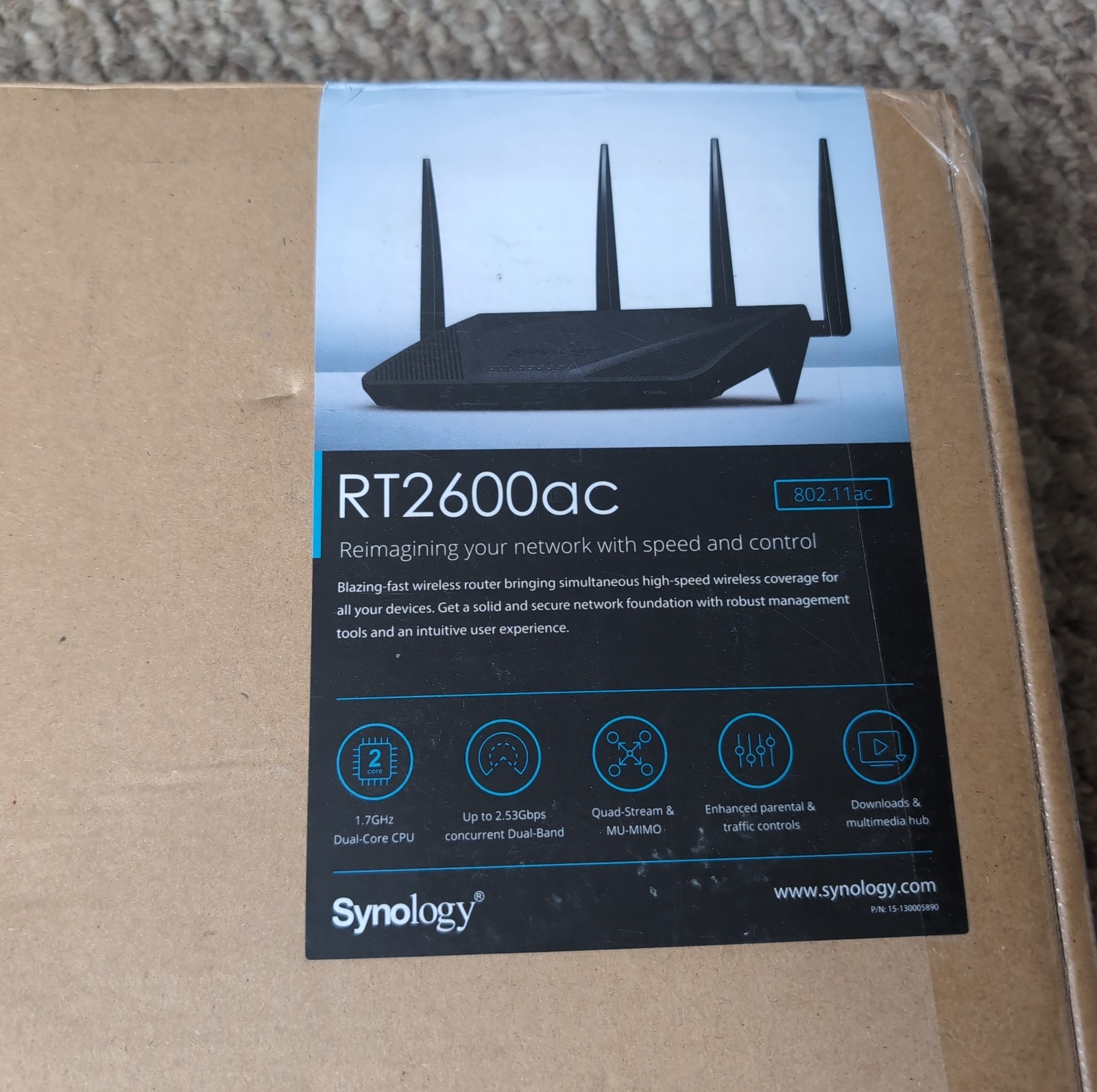 Synology RT2600AC Router 4x4 Dual-Band Gigabit Wi-Fi ~ Excellent Works Great