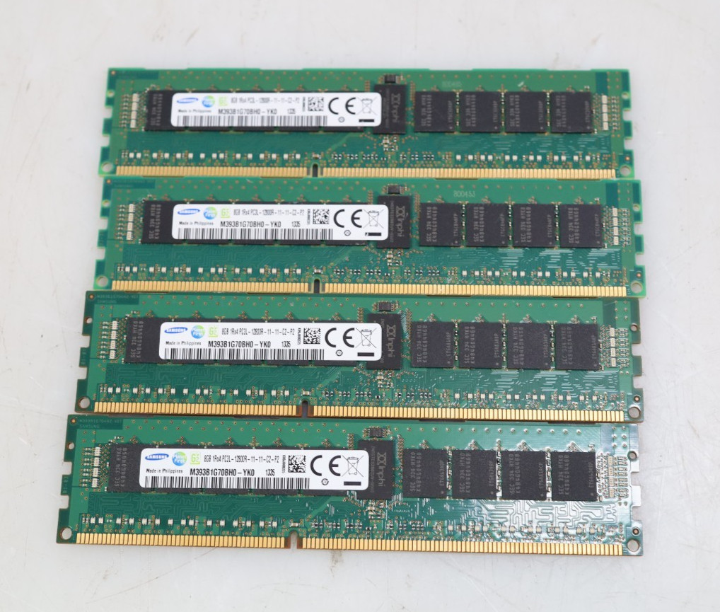 Lot 4x 8GB (32GB) Samsung M393B1G70BH0-YK0 PC3L-12800R DDR3 RDIMM Server Memory