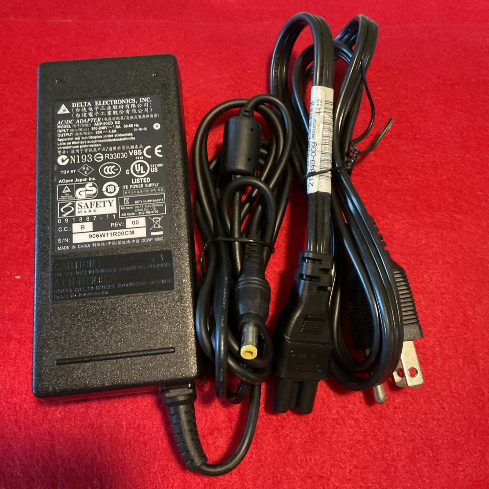 Delta Electronics 90W AC Adapter Charger ADP-90CD BD 20V 4.5A