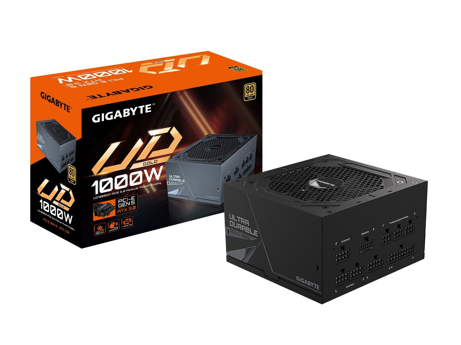 GIGABYTE GP-UD1000GM PG5 Rev2.0 - PCIe5.0 Ready - ATX3.0-1000W 80 Plus Gold C...
